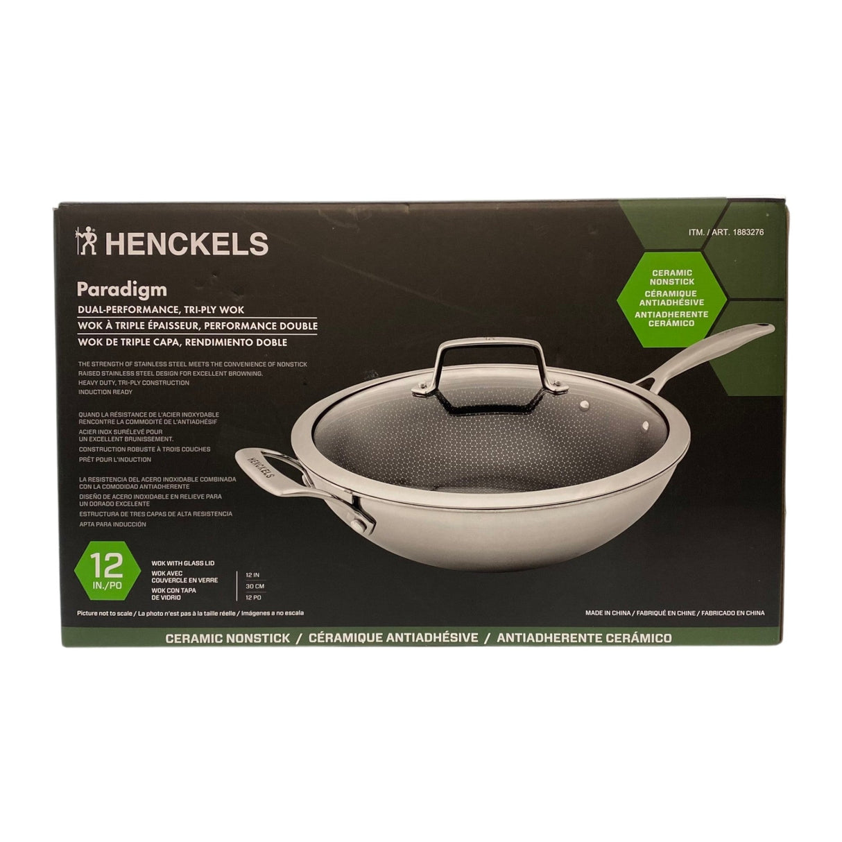 Henckels Paradigm 30cm Non-Stick Wok with Lid