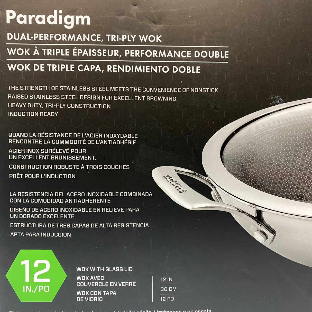 Henckels Paradigm 30cm Non-Stick Wok with Lid