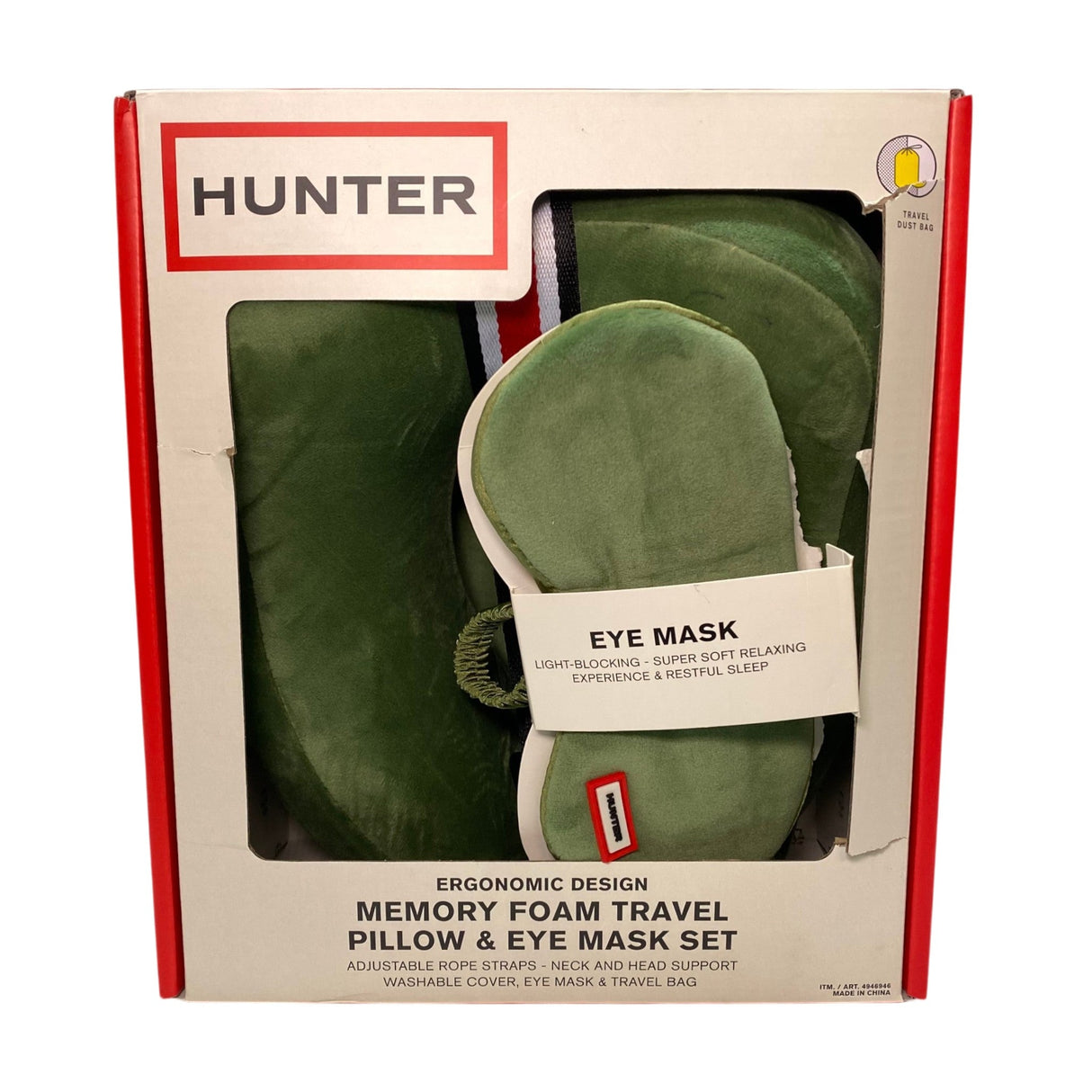 Hunter Travel Pillow and Eye Mask Set