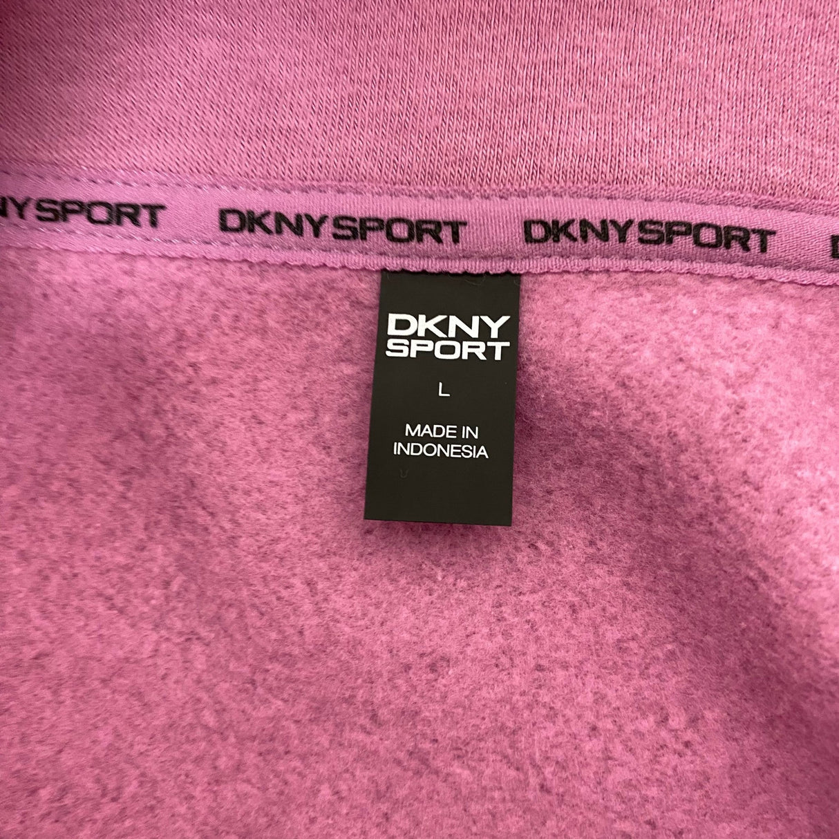DKNY Women's Half Zip Sweatshirt - Dusty Orchid SIZE - Large