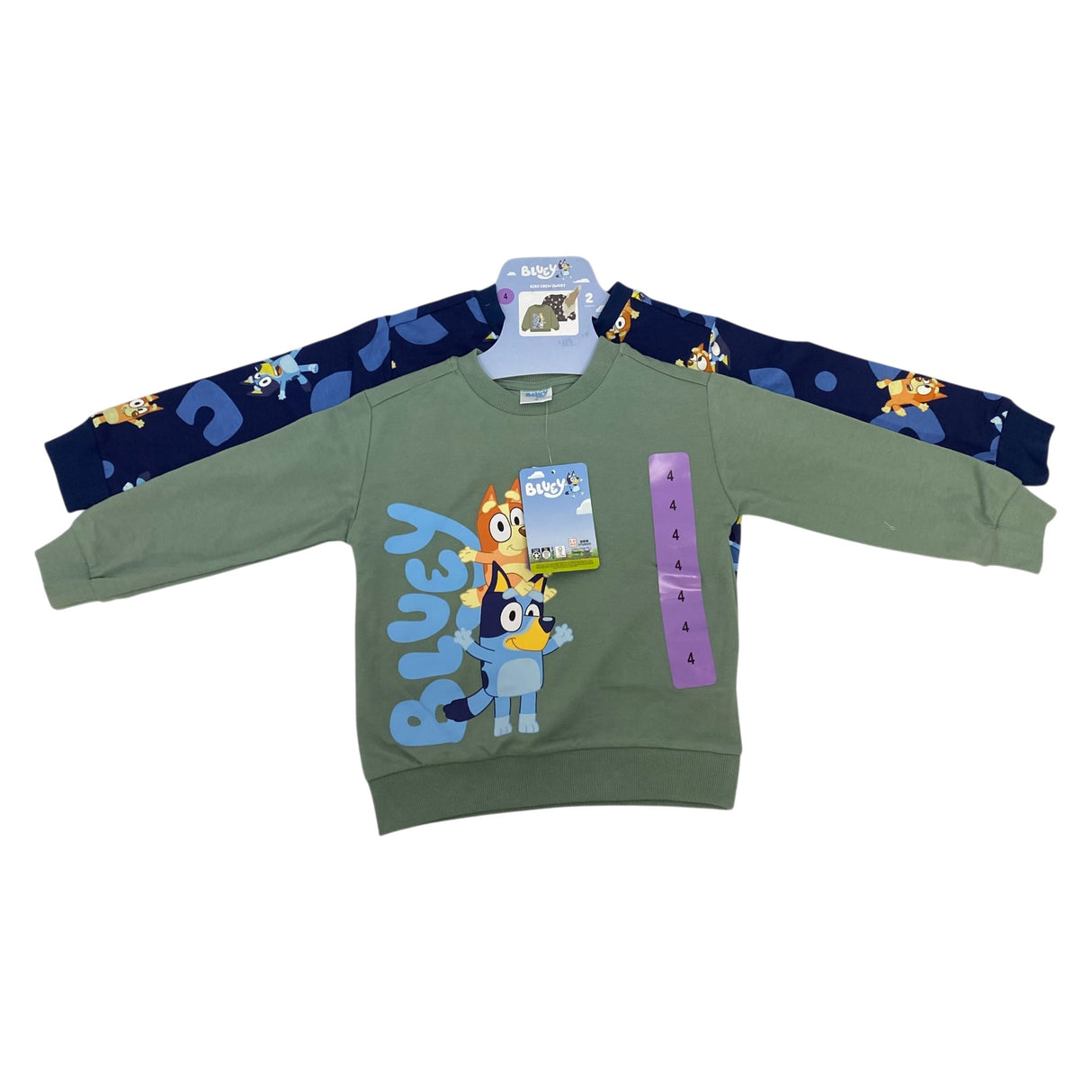 Bluey Kid's 2 Pack Bluey Crew Sweatshirt - 4 Years SIZE - 4