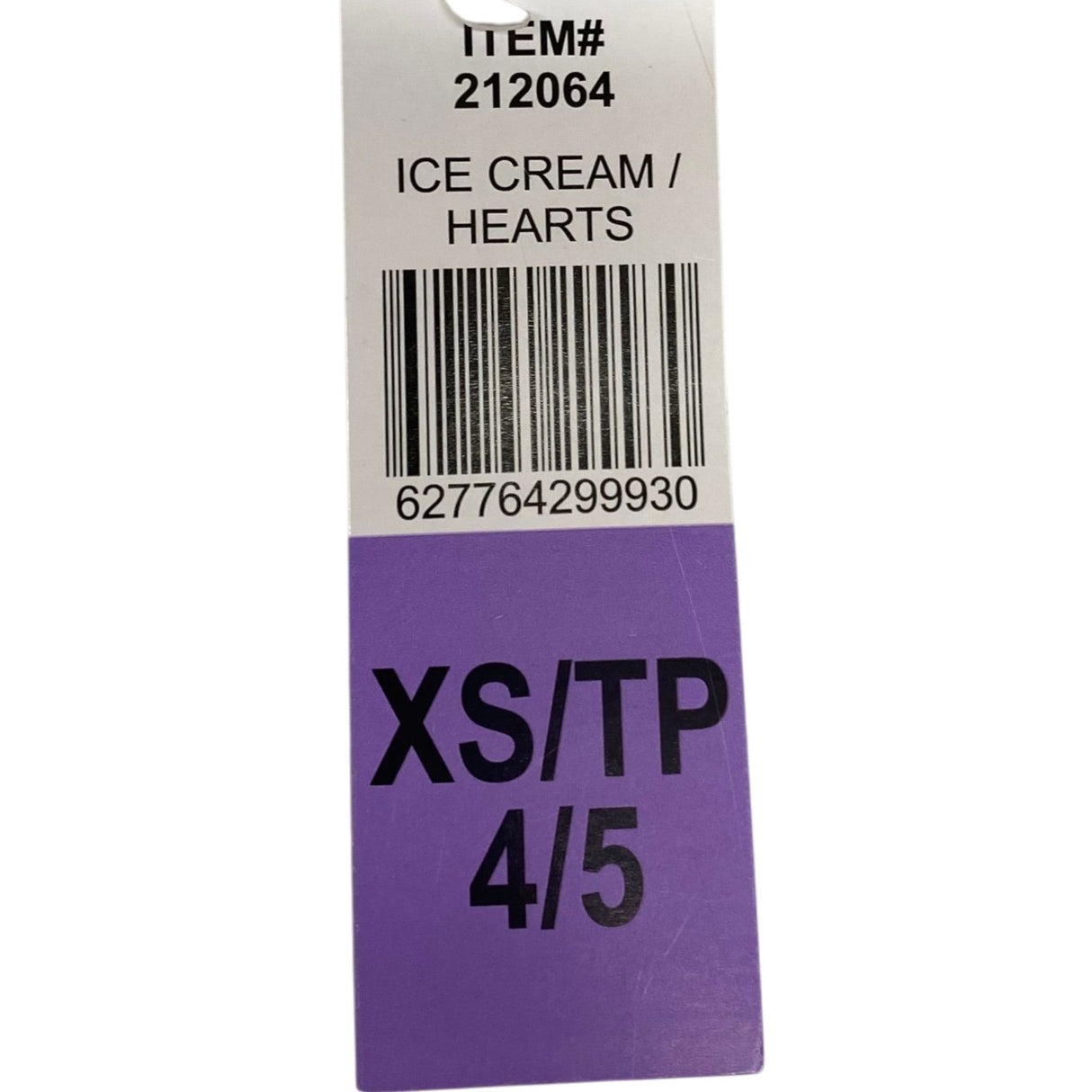Pekkle Kid's 4 Piece Sleep Set Ice Cream & Hearts - 4/5 Years SIZE - 4.5