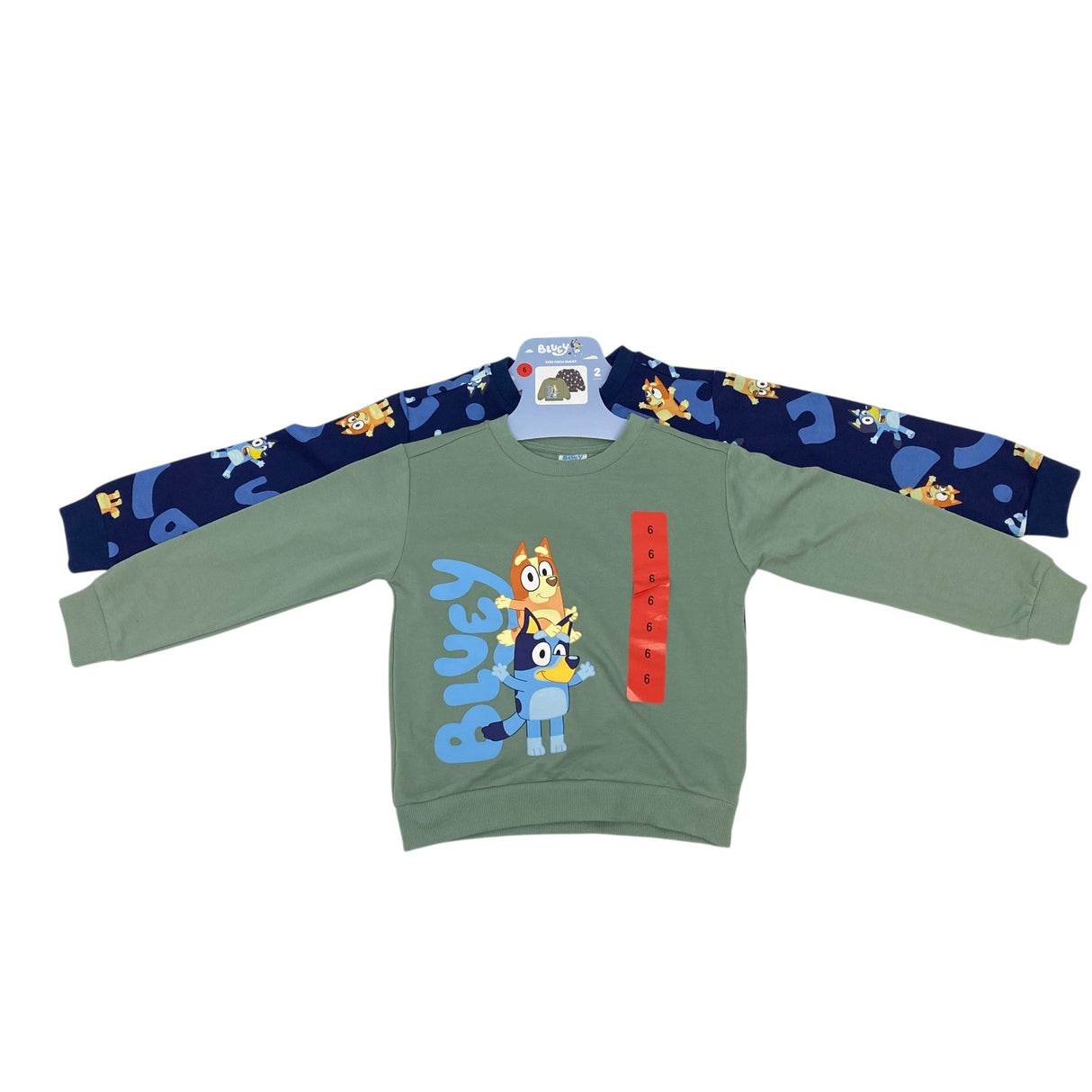 Bluey Kid's 2 Pack Bluey Crew Sweatshirt - 6 Years SIZE - 6