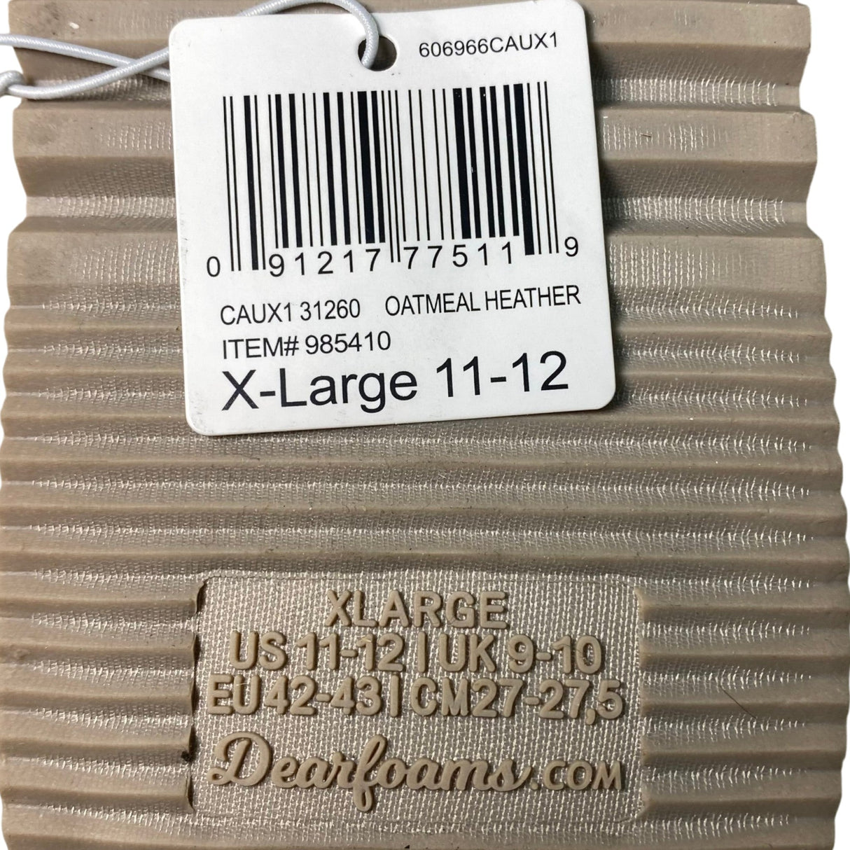 Dearfoam Women's Twill Clog Slipper - Oatmeal Heather SIZE - Extra Large