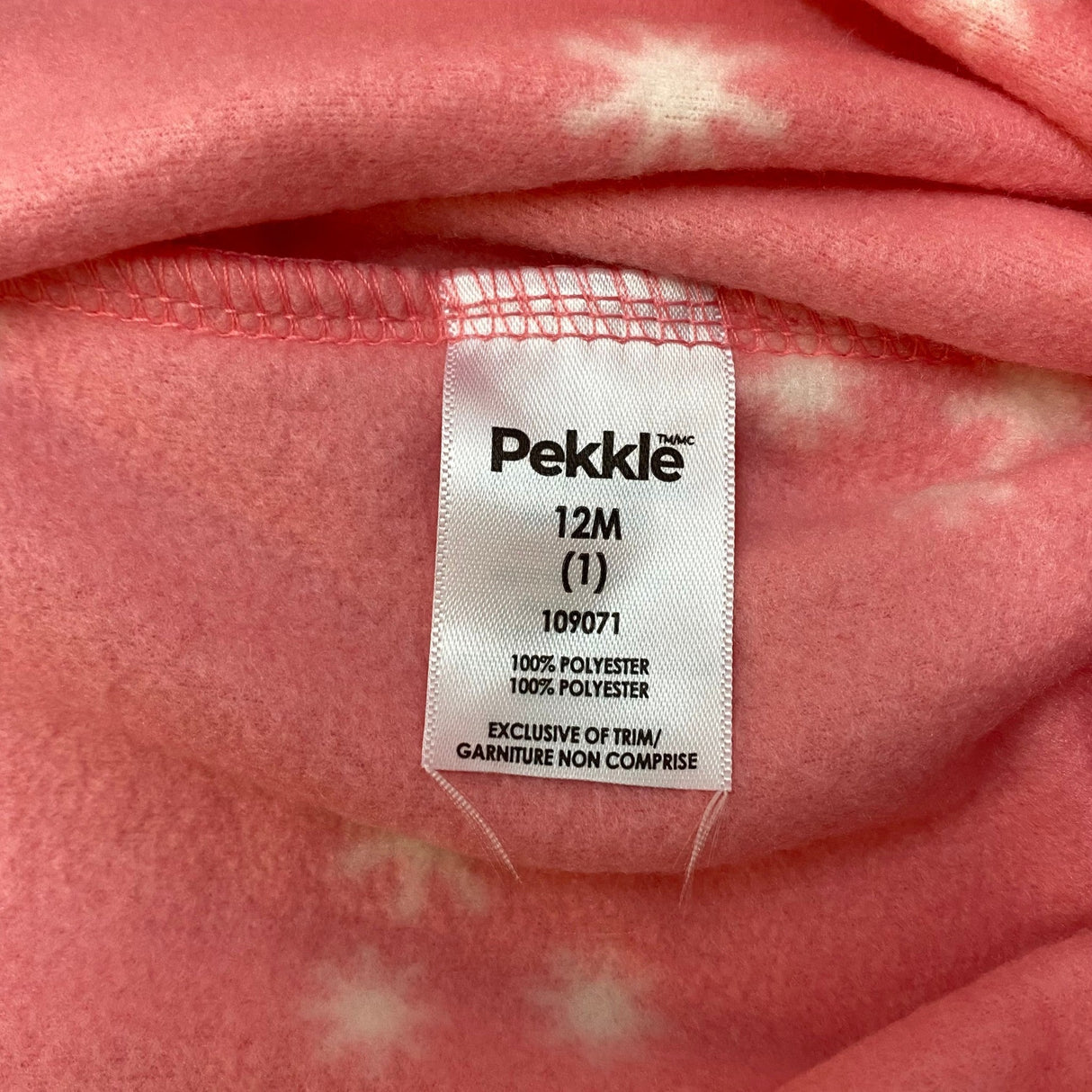 Pekkle Girl's Fleece Sleepsuit - Ice Dancer - 12 Months SIZE - 1