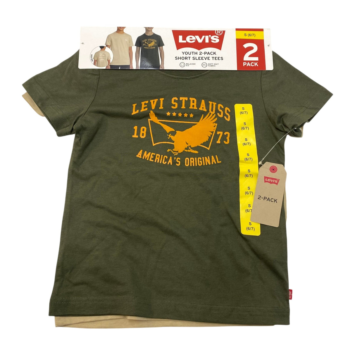 Levis Boys 2 Pack Short Sleeve Tees SIZE - 6.5