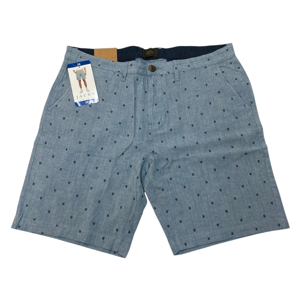 Jachs Men's Patterned Chambray Shorts SIZE - 36