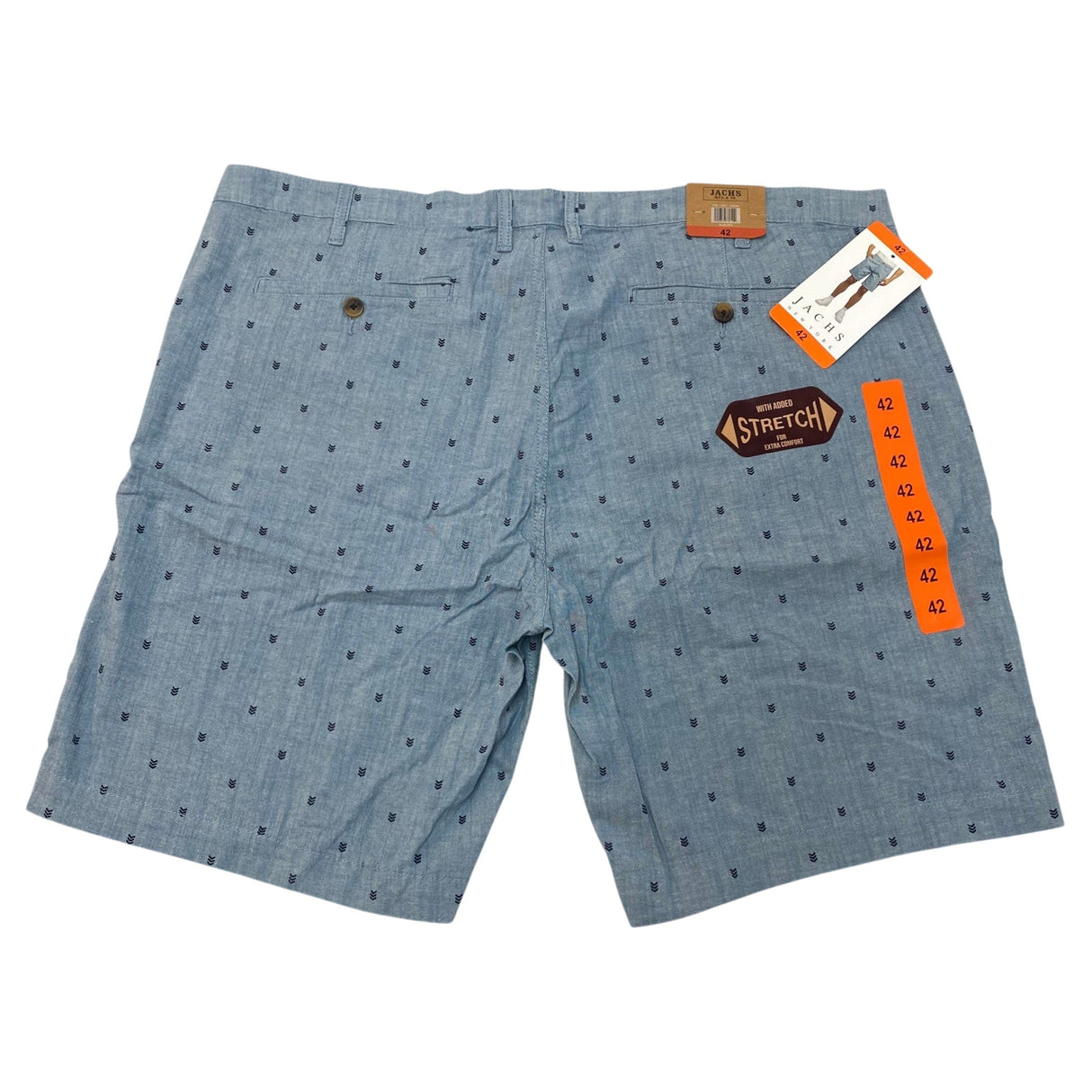 Jachs Men's Patterned Chambray Shorts SIZE - 42