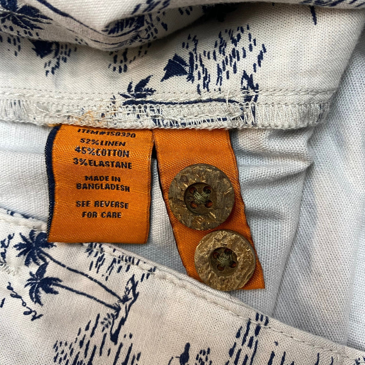Tailor Vintage Men's Stretch Linen Cotton Walking Short SIZE - 34