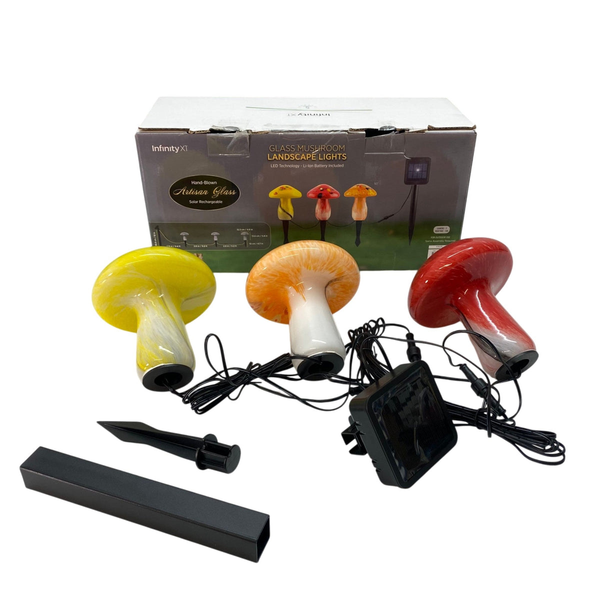 Infinity 3x Glass Mushroom Solar Lights
