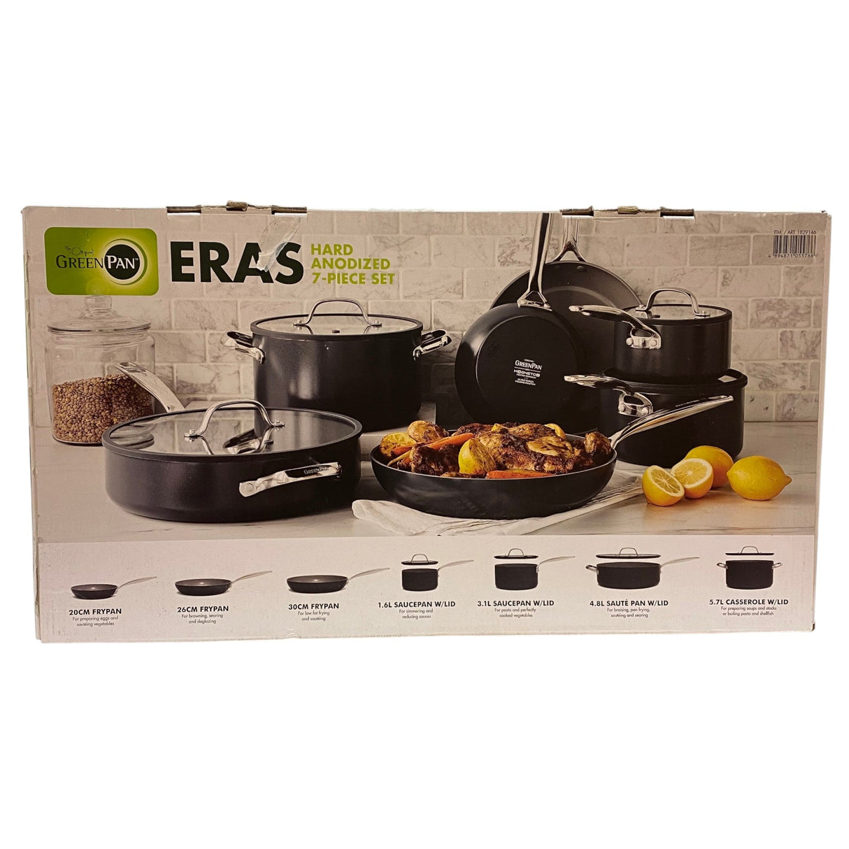 Greenpan Eras 7 Piece Ceramic Non-Stick Cookware Set with Lids - CLICK AND COLLECT ONLY