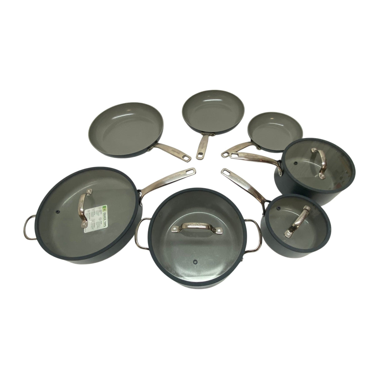 Greenpan Eras 7 Piece Ceramic Non-Stick Cookware Set with Lids - CLICK AND COLLECT ONLY