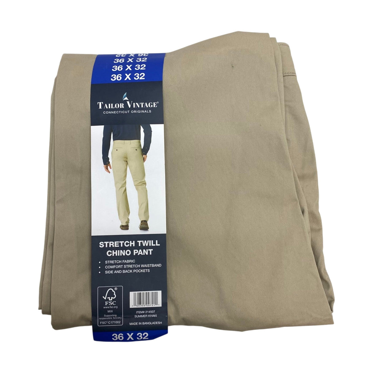 Tailor Vintage Men's Stretch Twill Chino Pant SIZE - 36