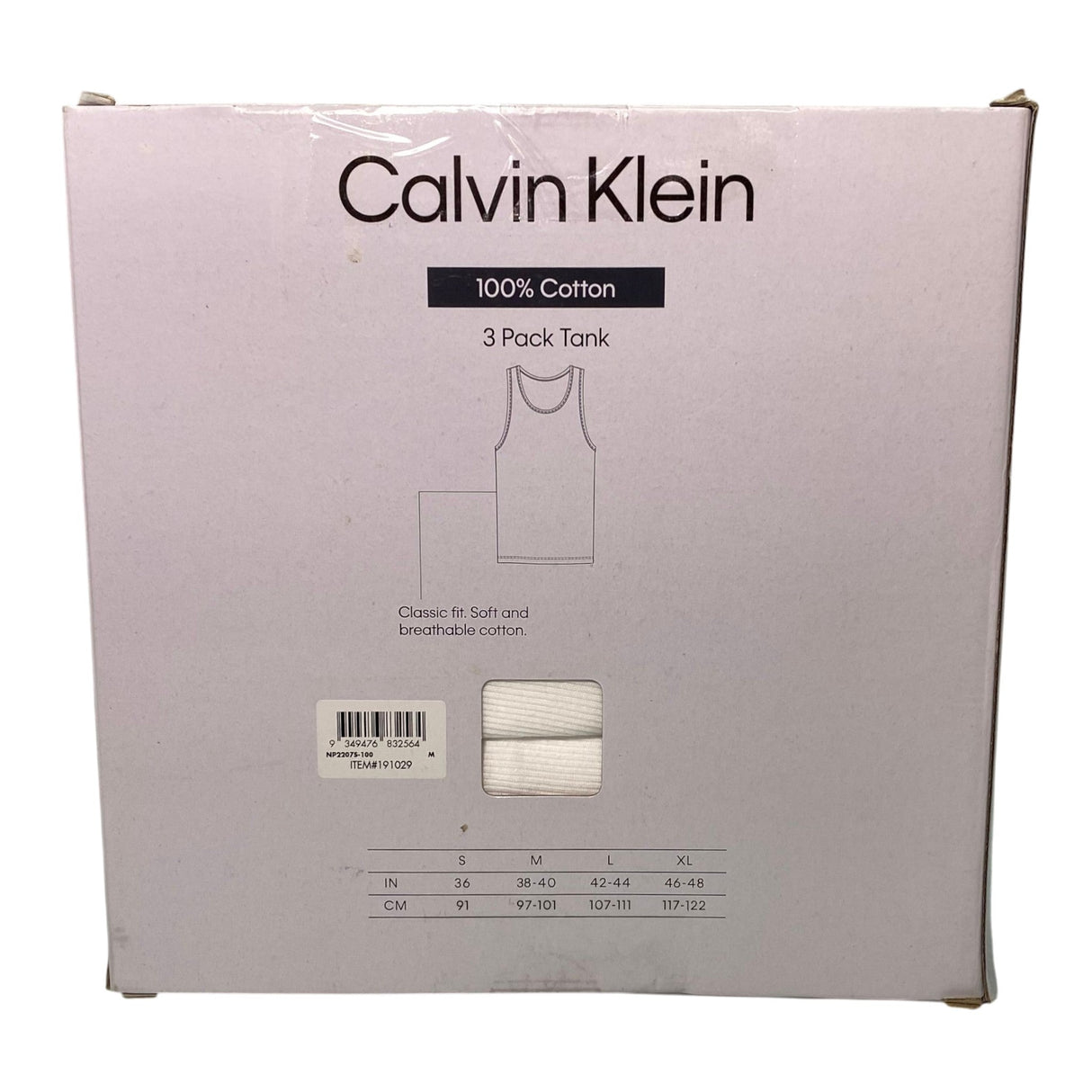 Calvin Klein 3x Men's Tank Tops - White SIZE - Medium