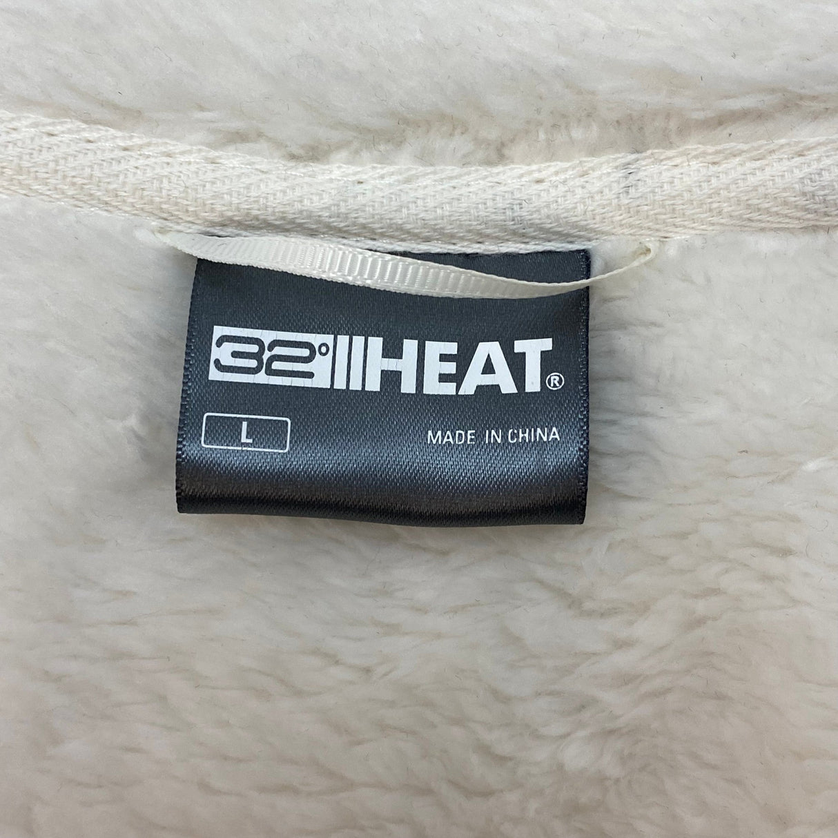 32Degrees Women's Full Zip Faux Fur Jacket - Cream SIZE - Large