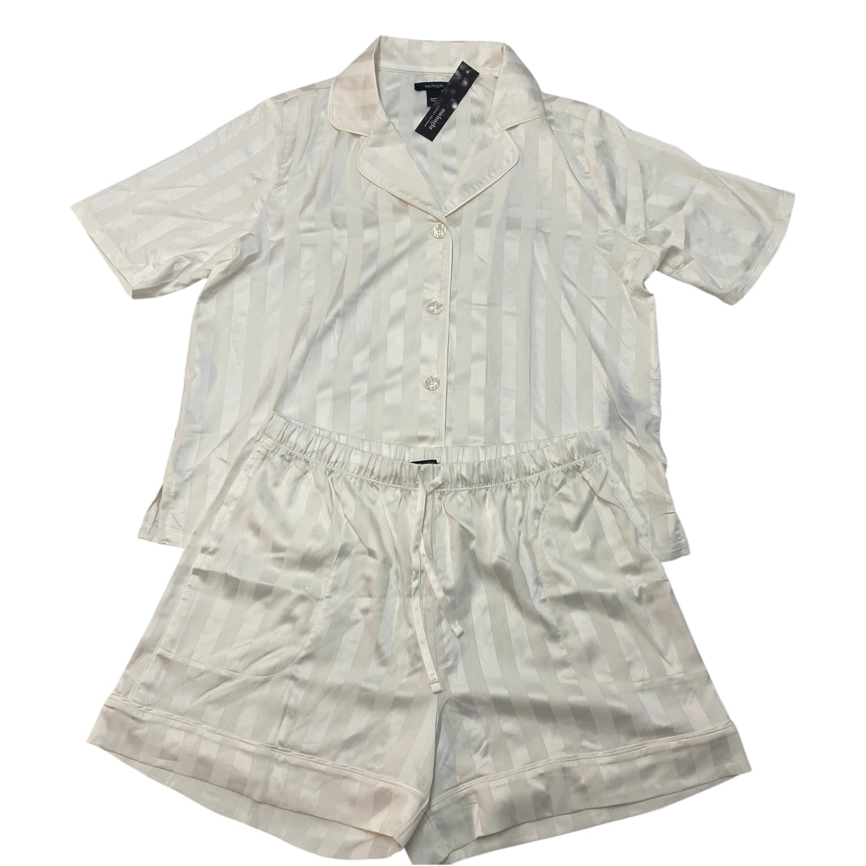 Carole Hochman Women's 2 Piece Satin Summer Pyjamas - White SIZE - Small