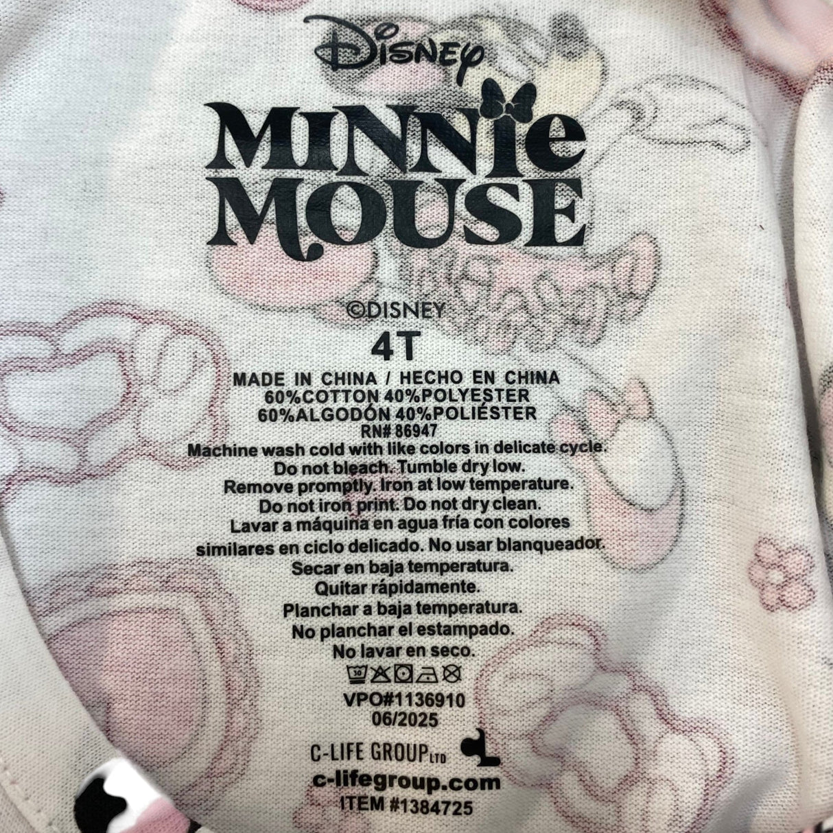 Disney Girl's 5 Piece Set Minnie Mouse 4 Years SIZE - 4