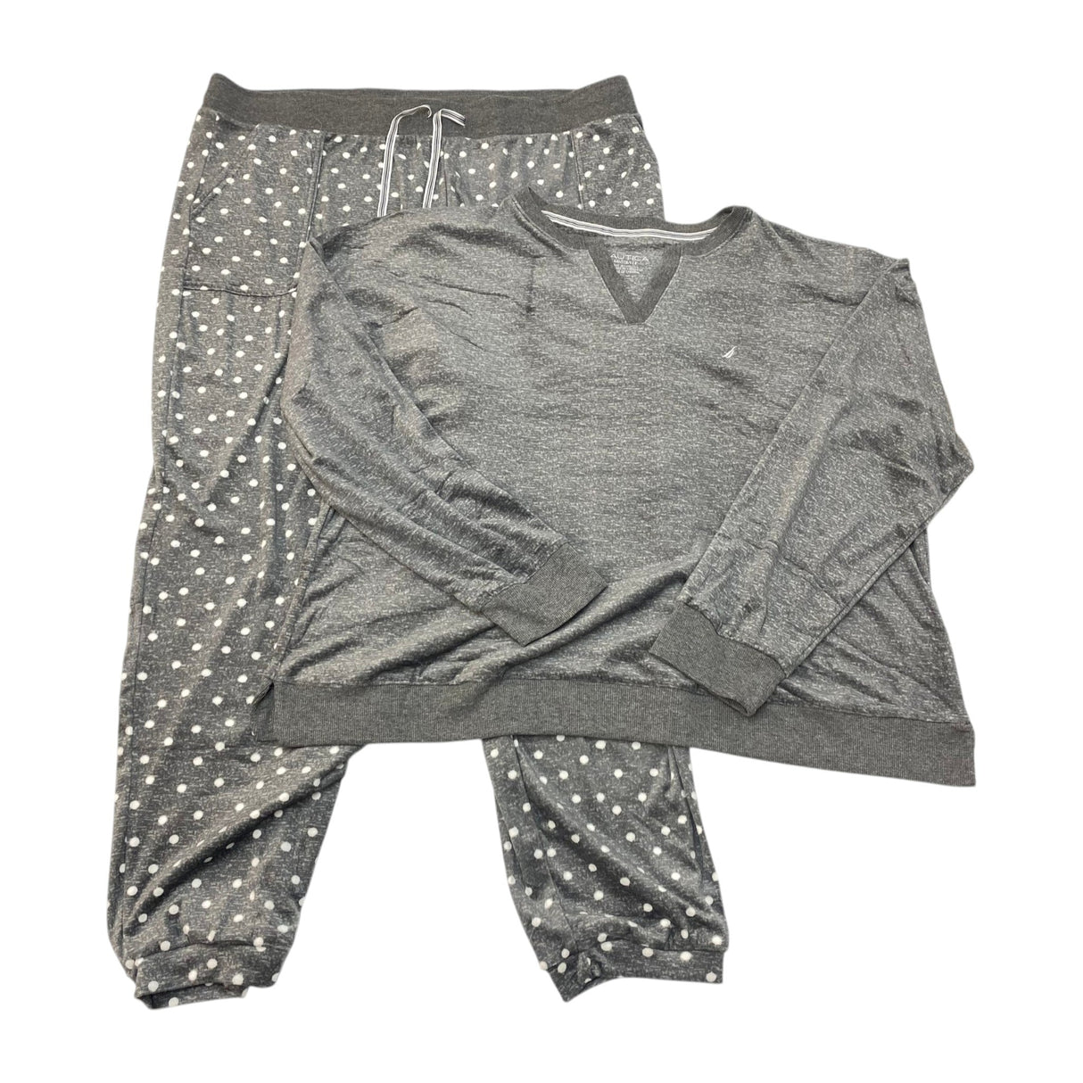 Nautica Women's Fleece Pyjama Set - Grey Polka Dot SIZE - XXL
