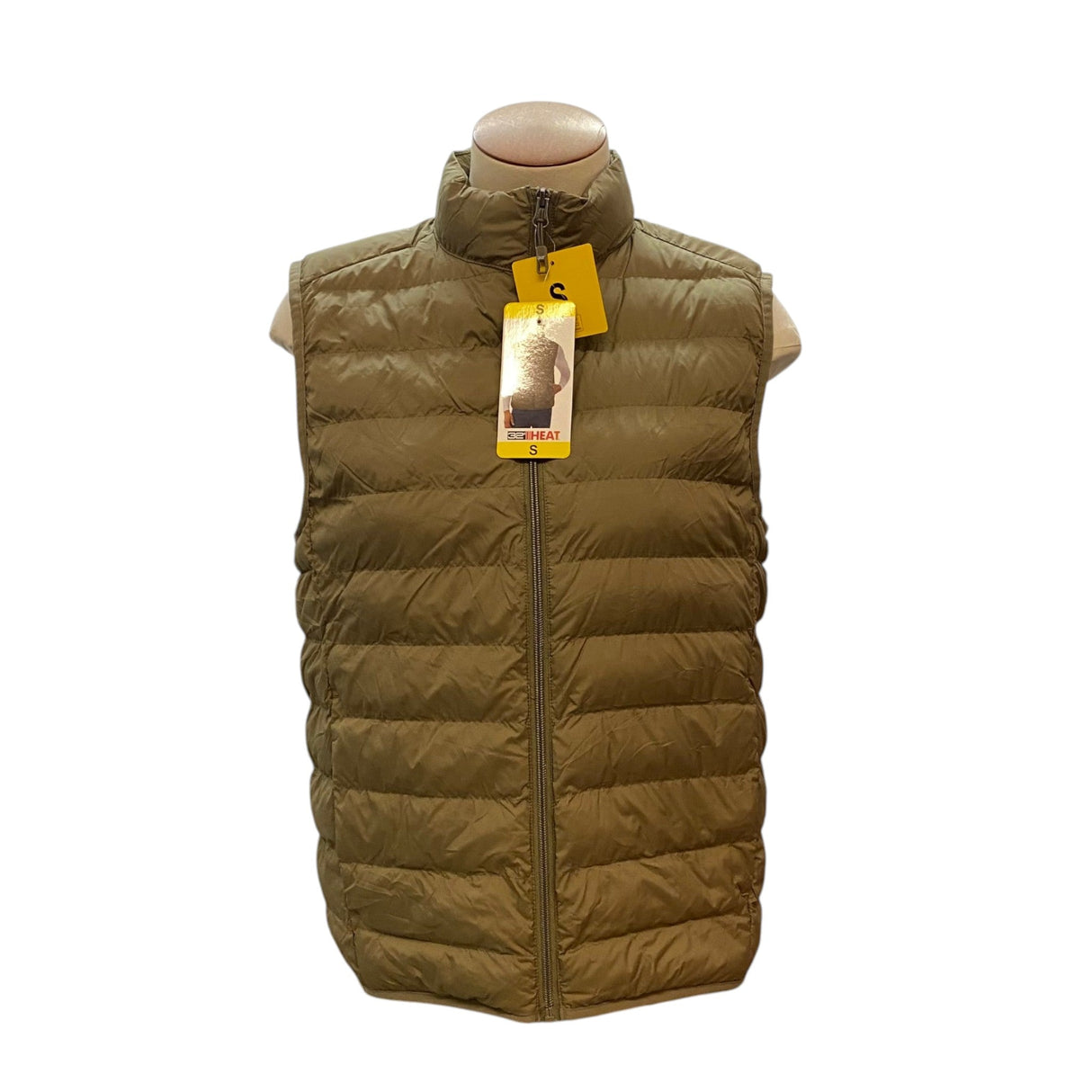 32 Degrees Men's Puffer Vest - Khaki SIZE - Small