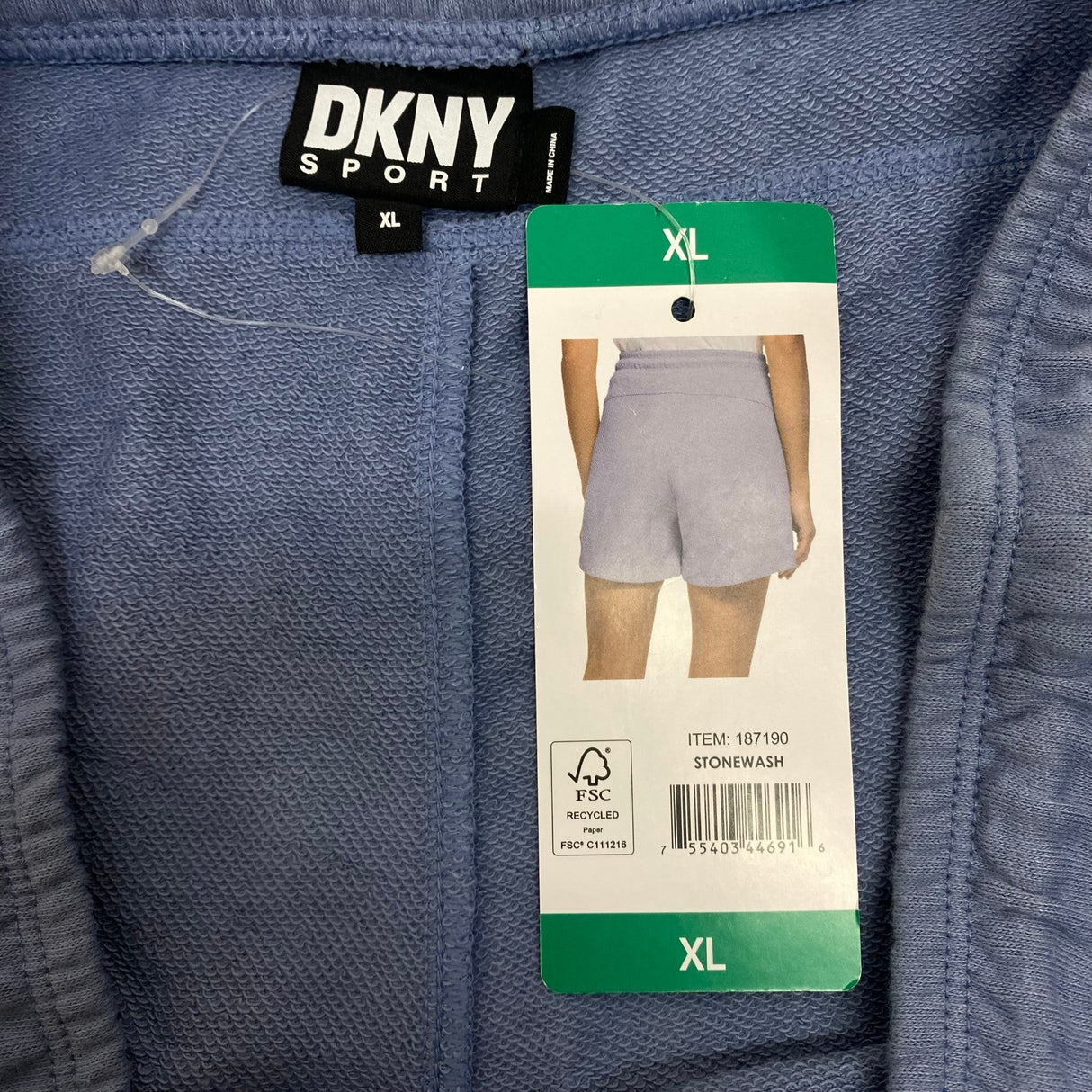 DKNY Women's Tonal Logo Casual Shorts - Stonewash SIZE - Extra Large