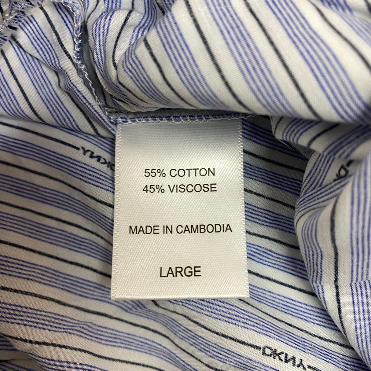 DKNY Women's 2 Piece Lightweight Woven Pyjama Set - Blue Stripe SIZE - Large