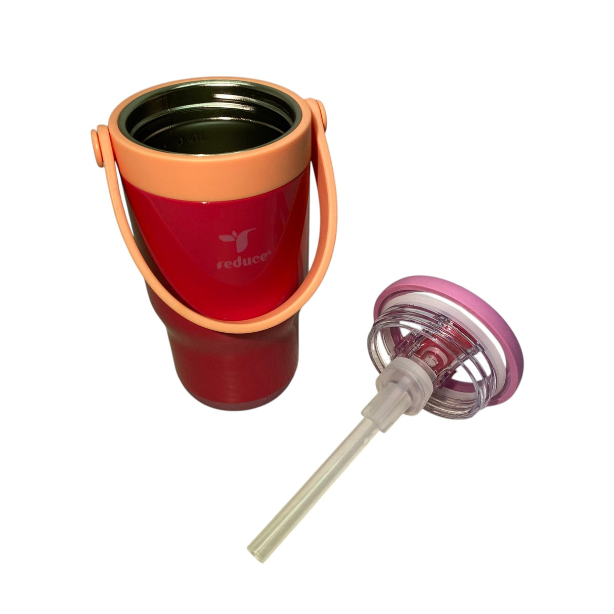 Reduce 414ml Insulated Chiller Cup with Folding Straw - Pink