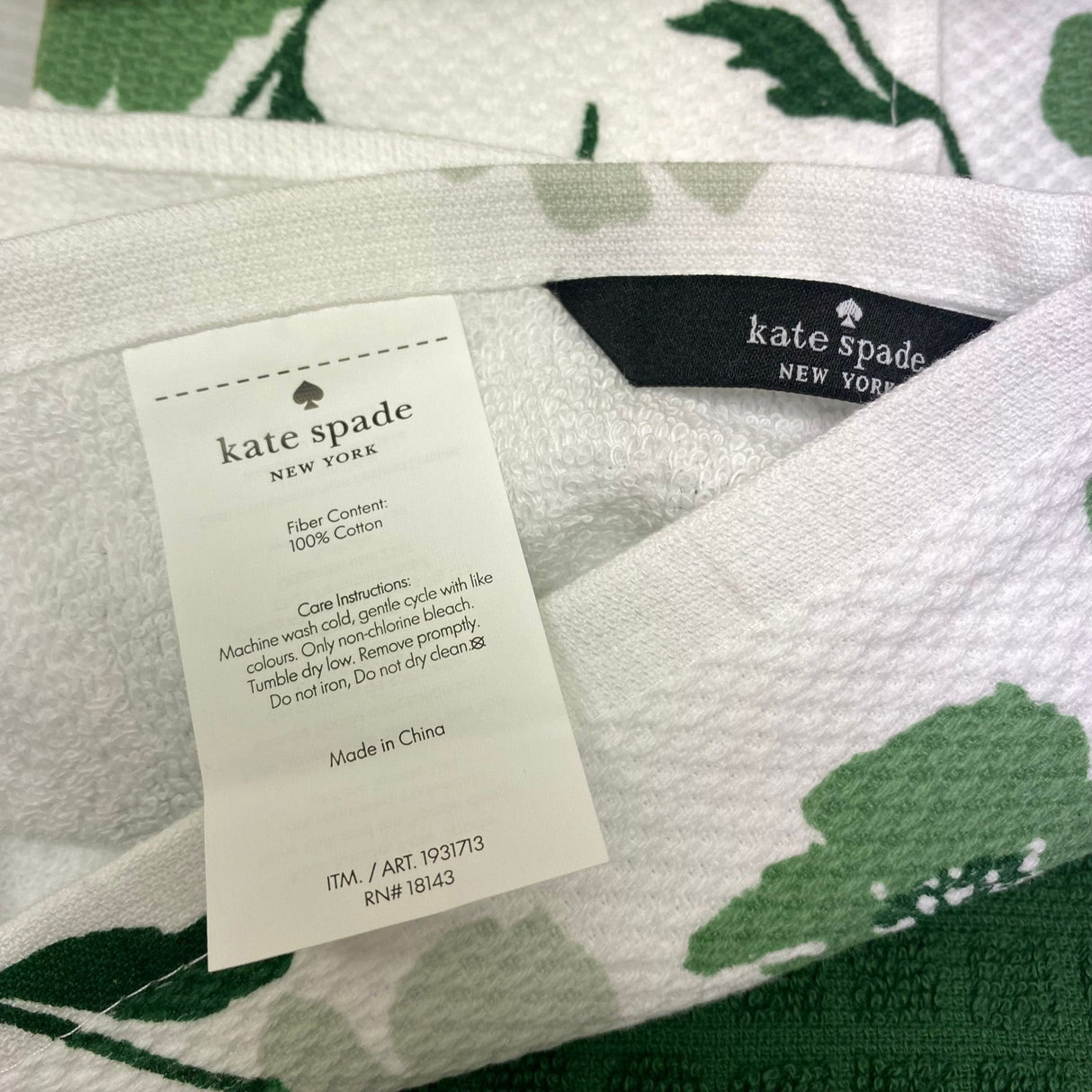 Kate Spade 6x Cotton Kitchen Towels - Green