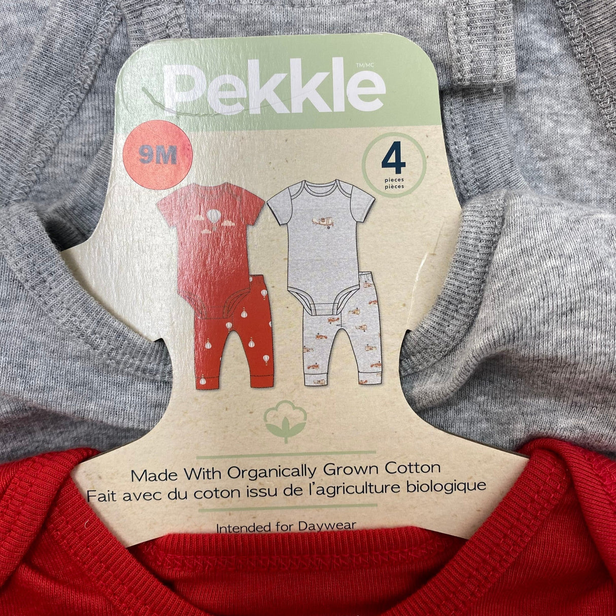 Pekkle Baby 4 Piece Cotton Daywear Set - Balloons/Planes - 9 Months