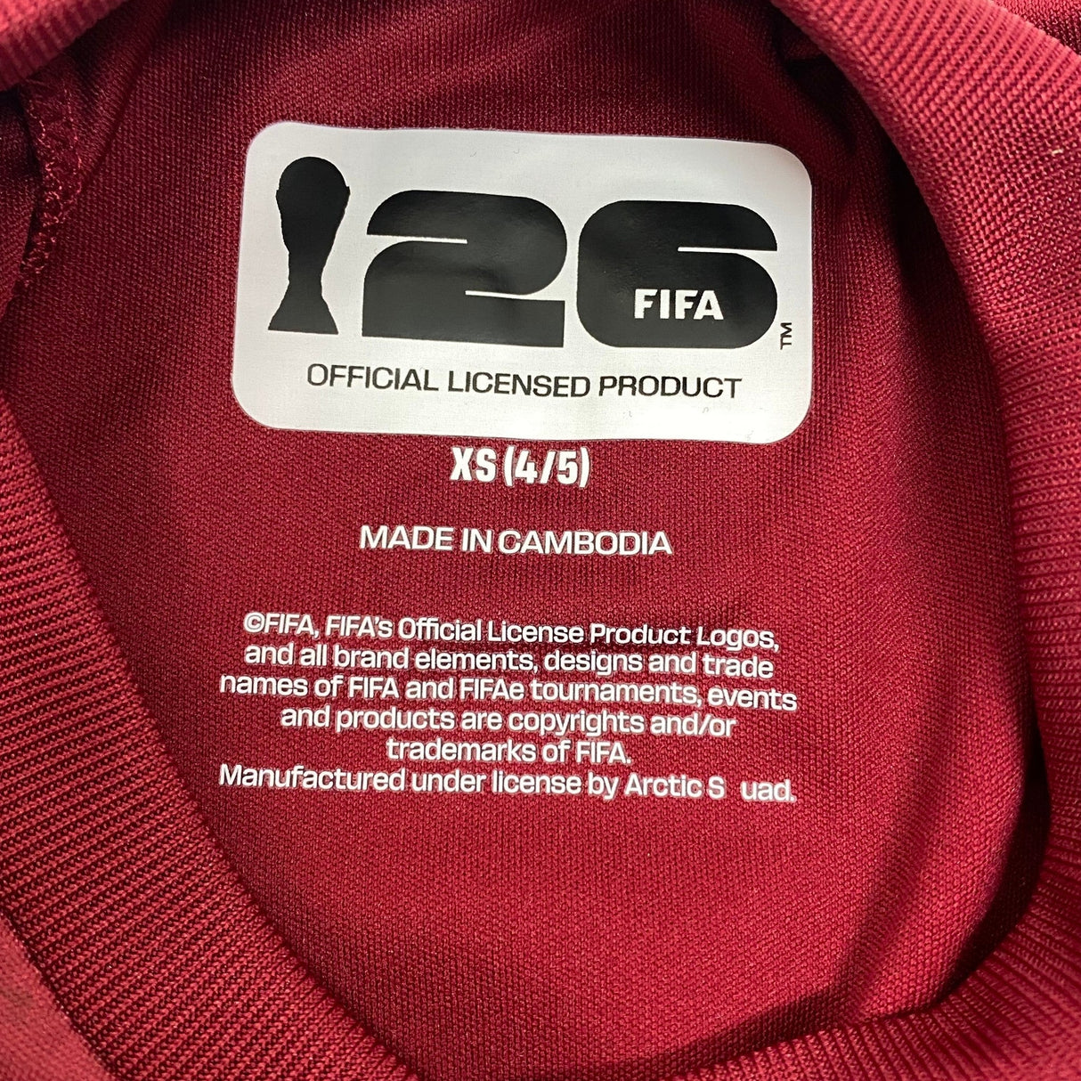 FIFA Kid's Licensed 2026 FIFA Jersey - Portugal - 4/5 Year Old SIZE - Extra Small