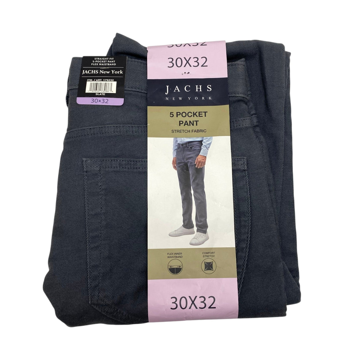 Jachs Men's Straight Fit 5 Pocket Pant - Slate SIZE - 30