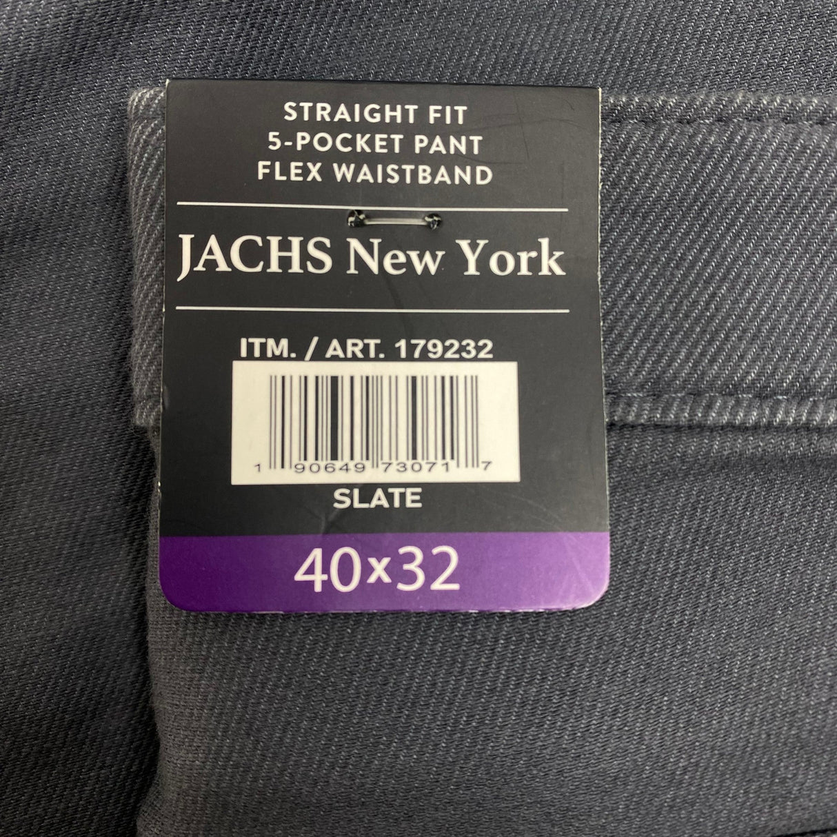 Jachs Men's Straight Fit 5 Pocket Pant - Slate SIZE - 40