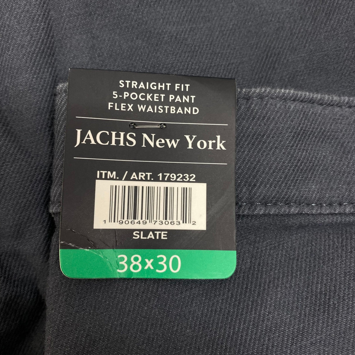 Jachs Men's Straight Fit 5 Pocket Pant - Slate SIZE - 38