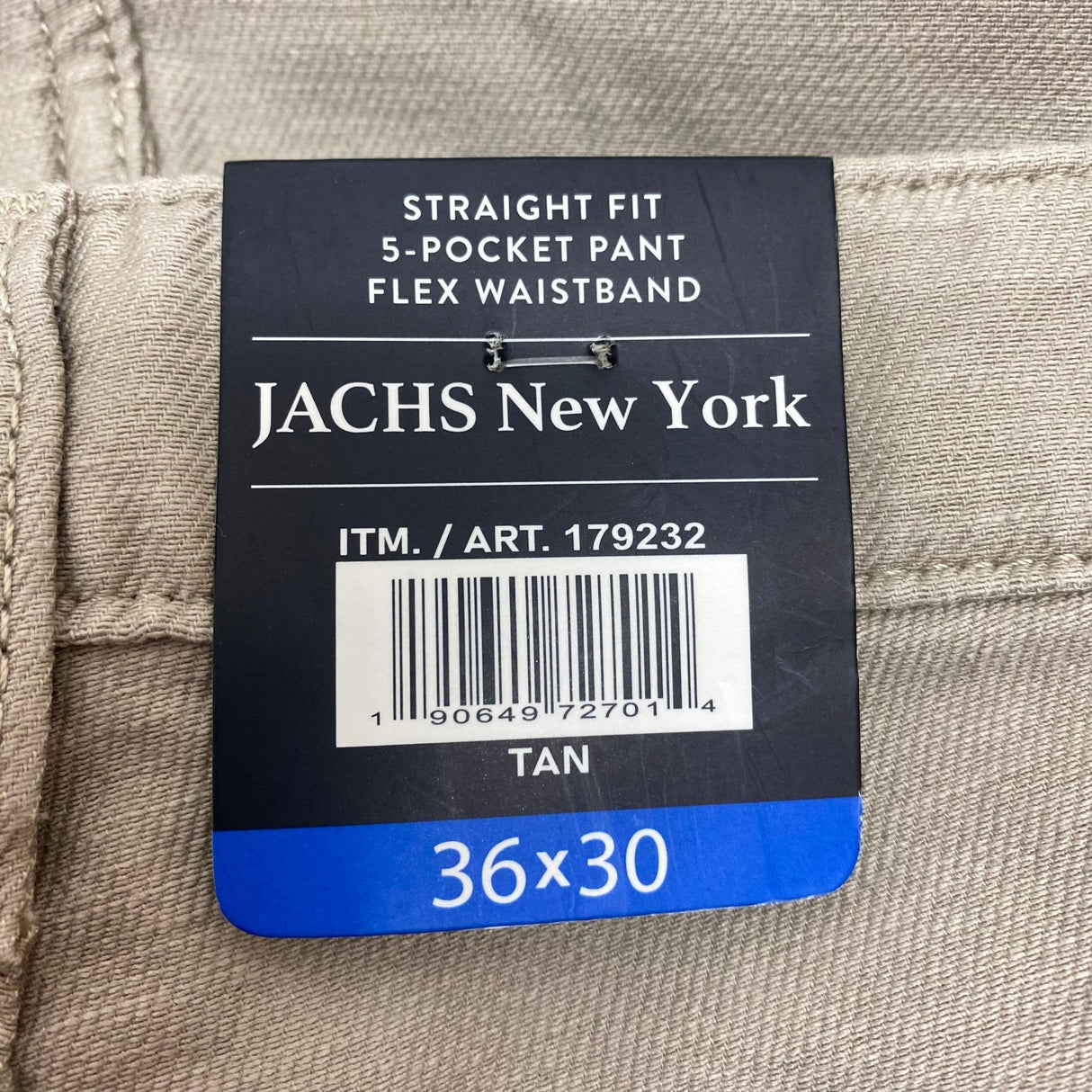 Jachs Men's Straight Fit 5 Pocket Pant - Tan SIZE - 36