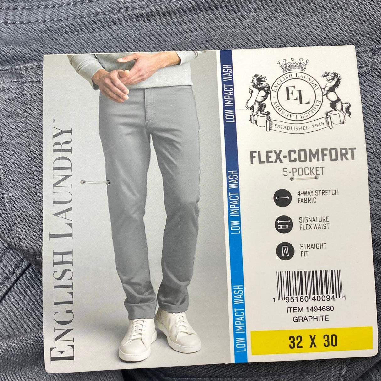 English Laundry Men's Slim Fit Pant - Graphite SIZE - 32