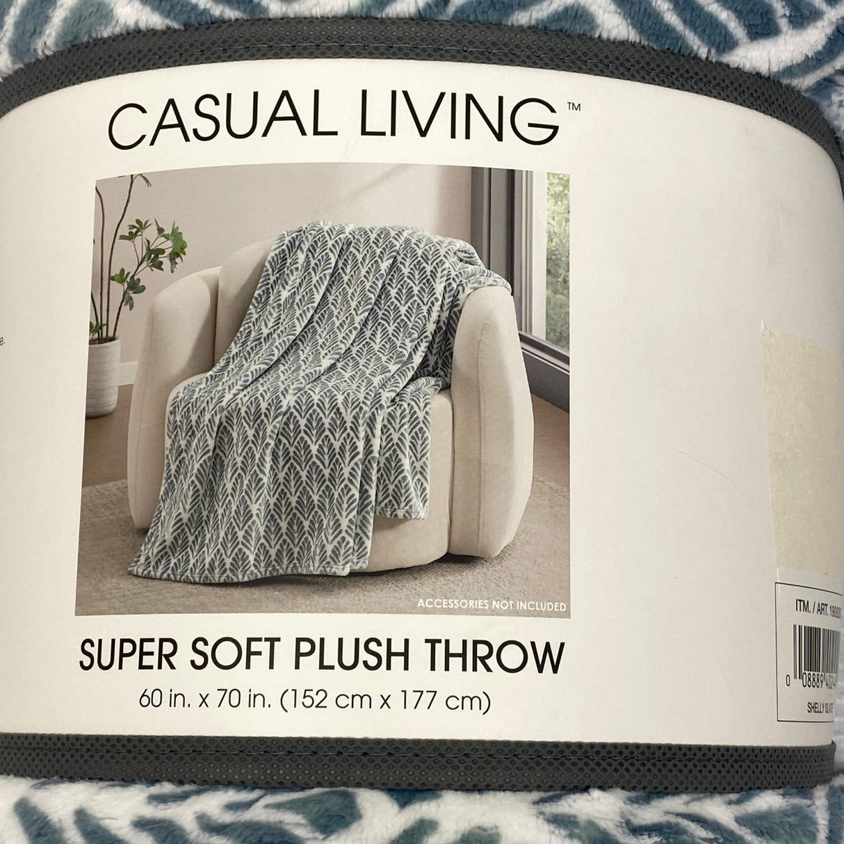 Casual Living Super Soft Plush Throw - Shelly Slate - 152cm x 177cm