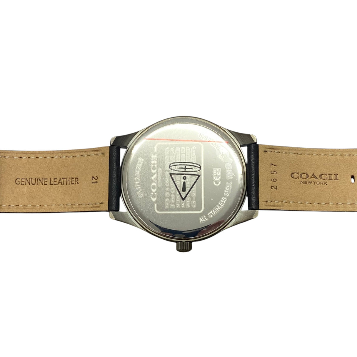 Coach Oliver Black Leather Strap Grey Dial Men's Watch