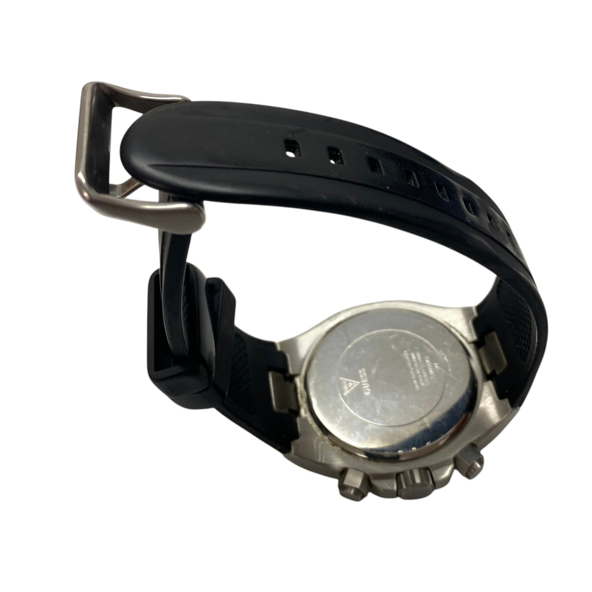 Guess 2-Tone Case Black Silicone Strap Men's Watch