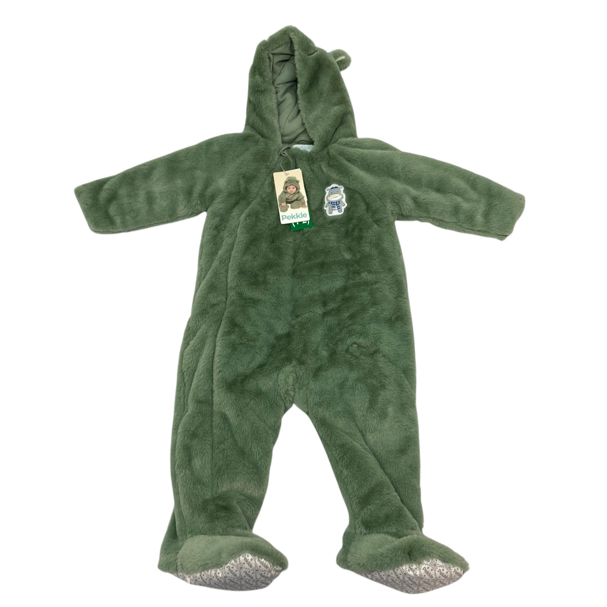 Pekkle Kid's Sleepsuit - Olive Hippo - Size 18 Months