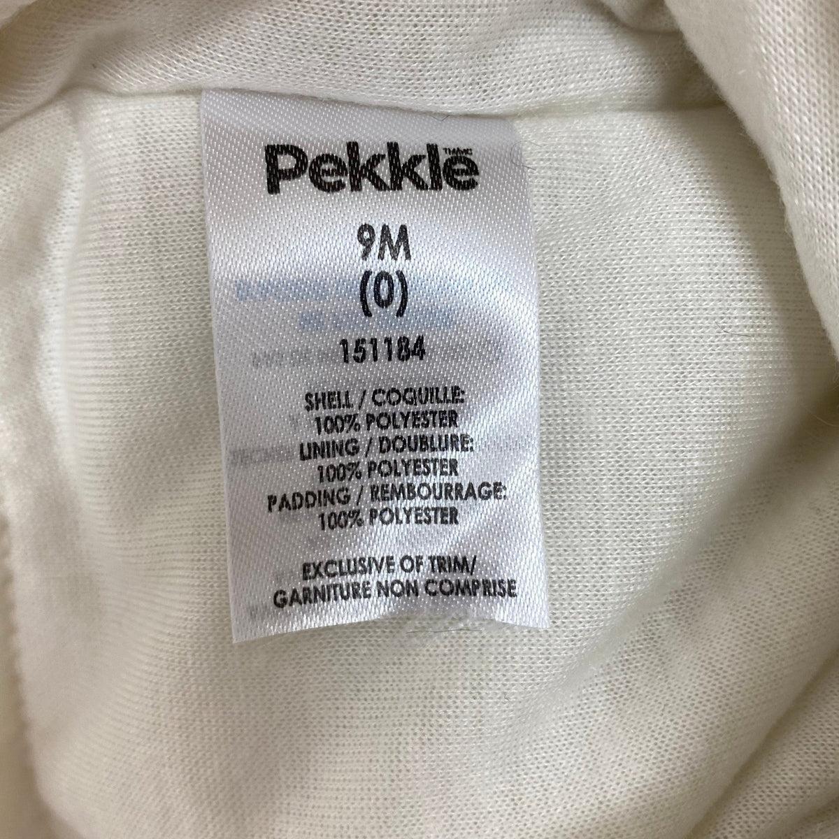 Pekkle Kid's Sleepsuit - White Panda - Size 9 Months
