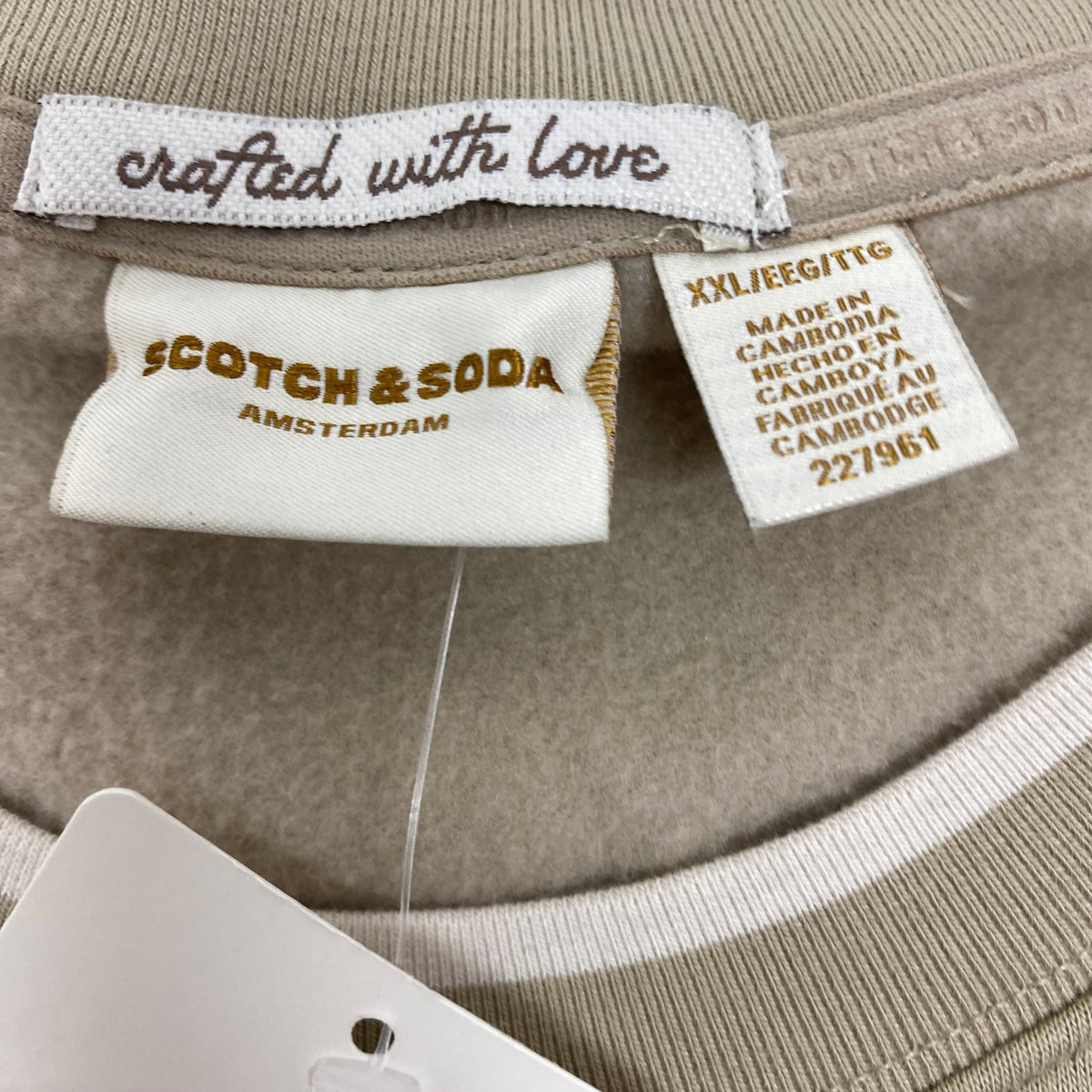Scotch & Soda Men's Long Sleeve Crew Sweatshirt - Tan SIZE - XXL
