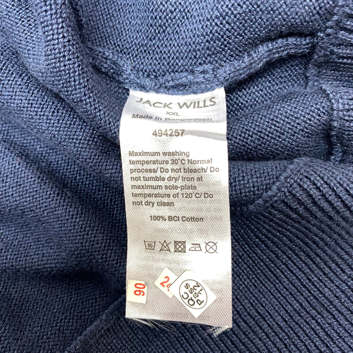 Jack Wills Men's 1/4 Zip Knit Sweatshirt - Navy SIZE - XXL