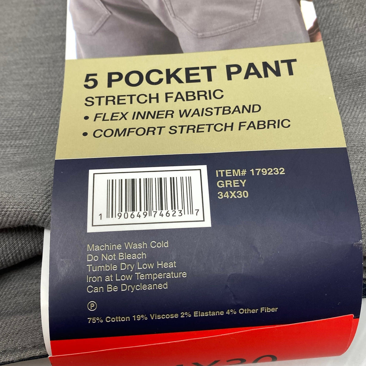 Jachs Men's Straight Fit Pants - Grey SIZE - 34