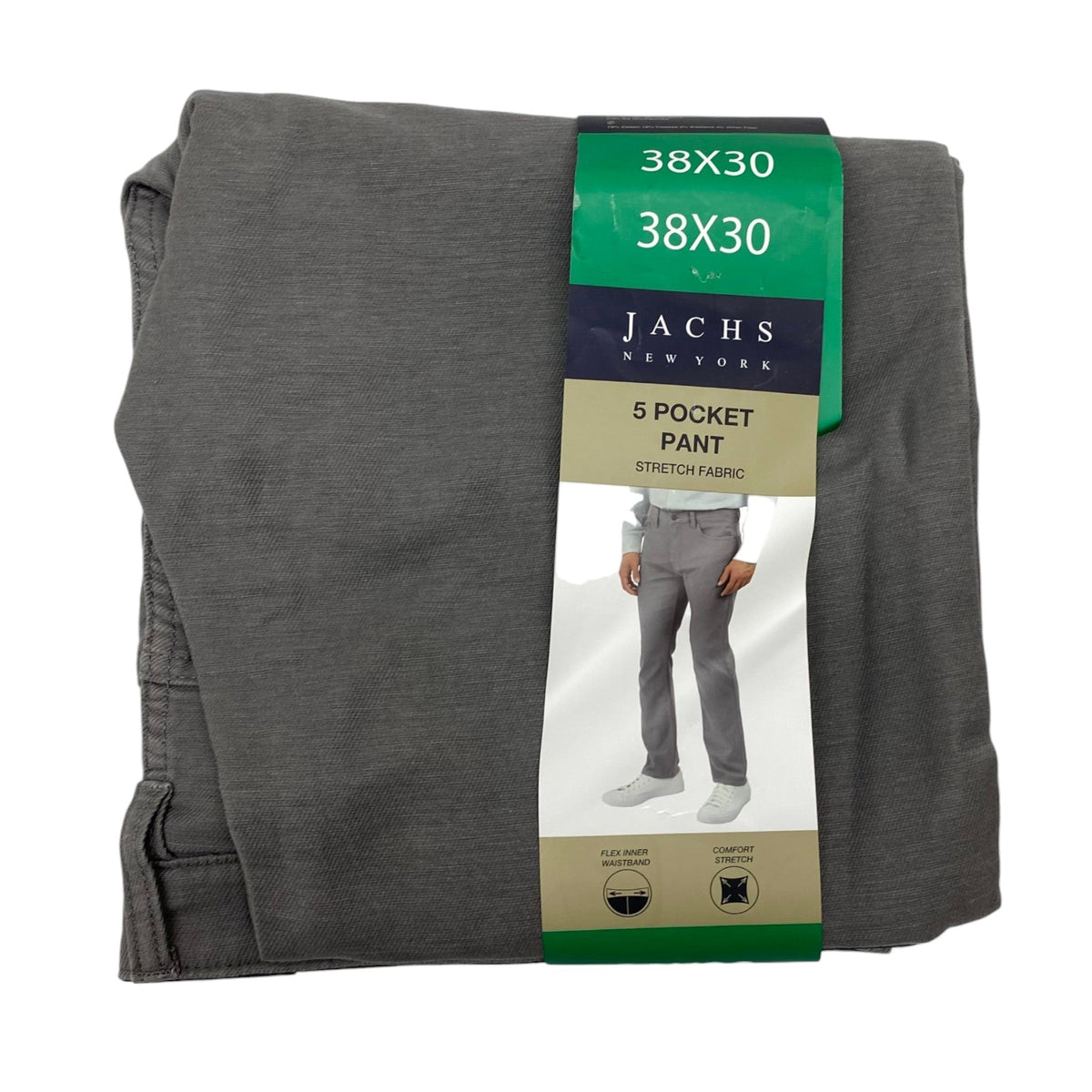 Jachs Men's Straight Fit Pants - Grey SIZE - 38