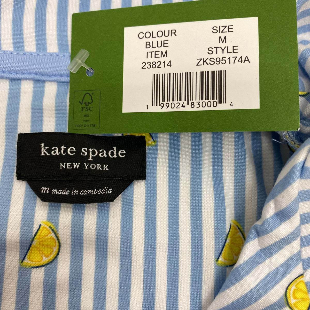 Kate Spade Women's 2 Piece Capri Pyjama Set - Lemon SIZE - Medium