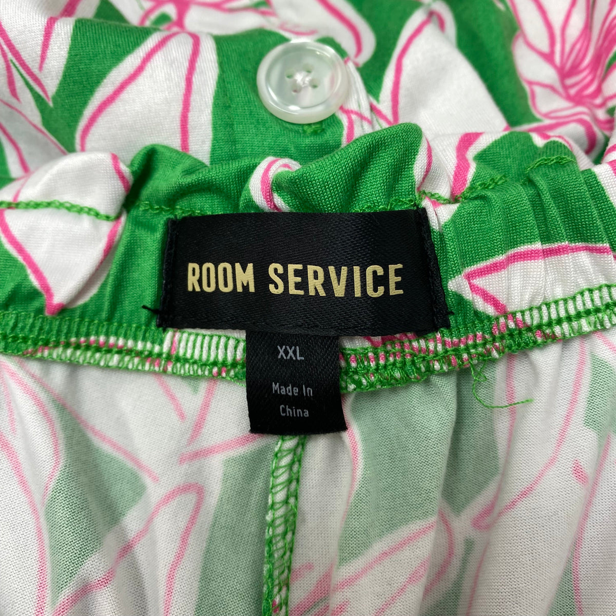 Room Service Women's Summer Pyjama Set - Green Floral SIZE - XXL