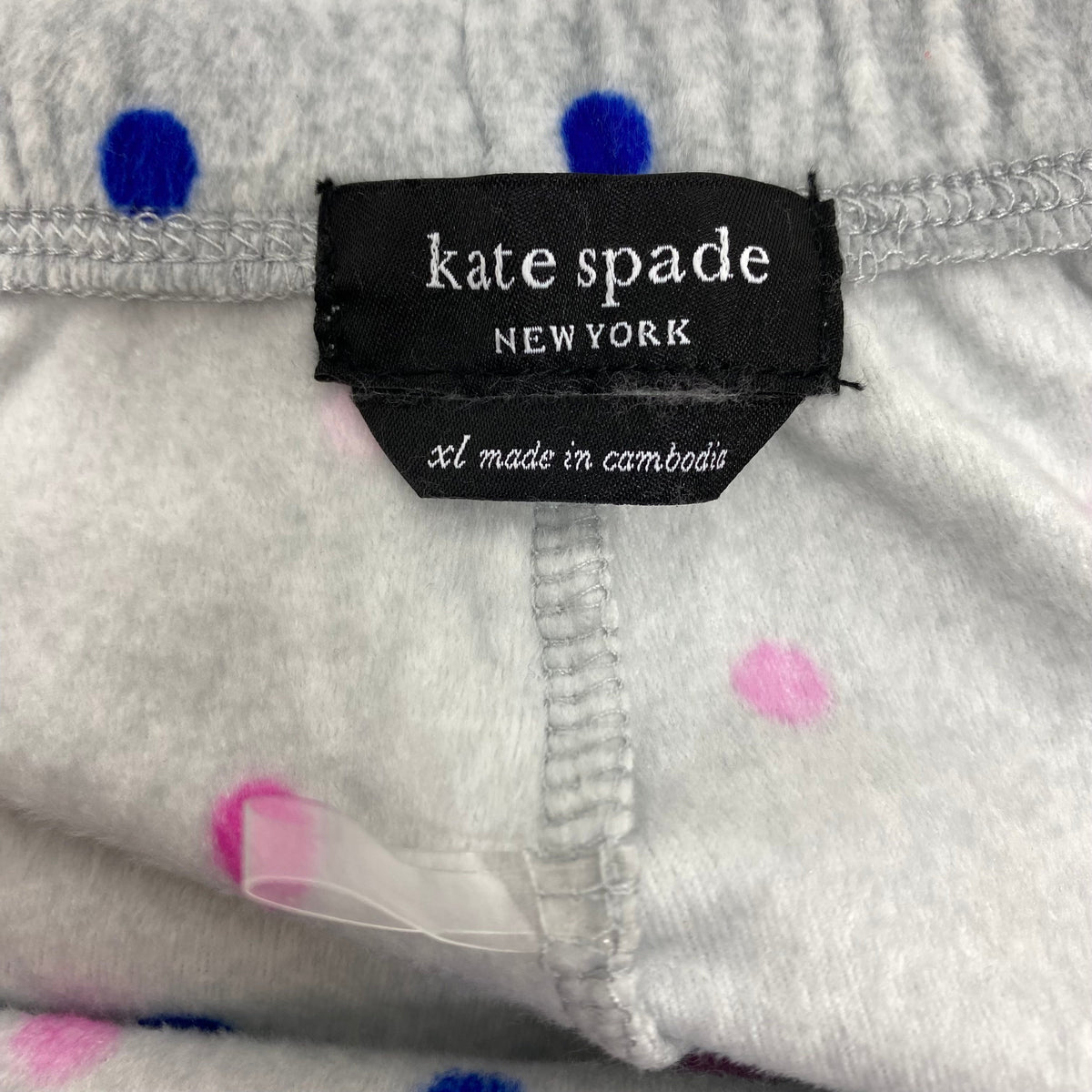 Kate Spade Women's 2 Piece Velour Pyjama Set - Polka Dot SIZE - Extra Large