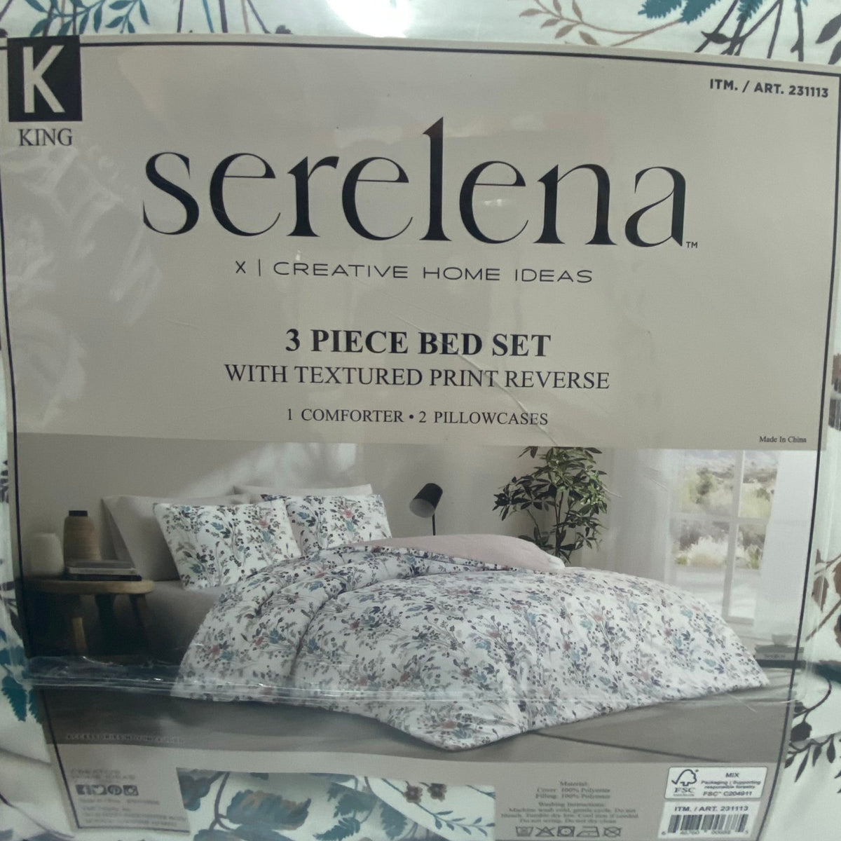 Serelena 3 Piece Comforter Set - King Size - Wildflower