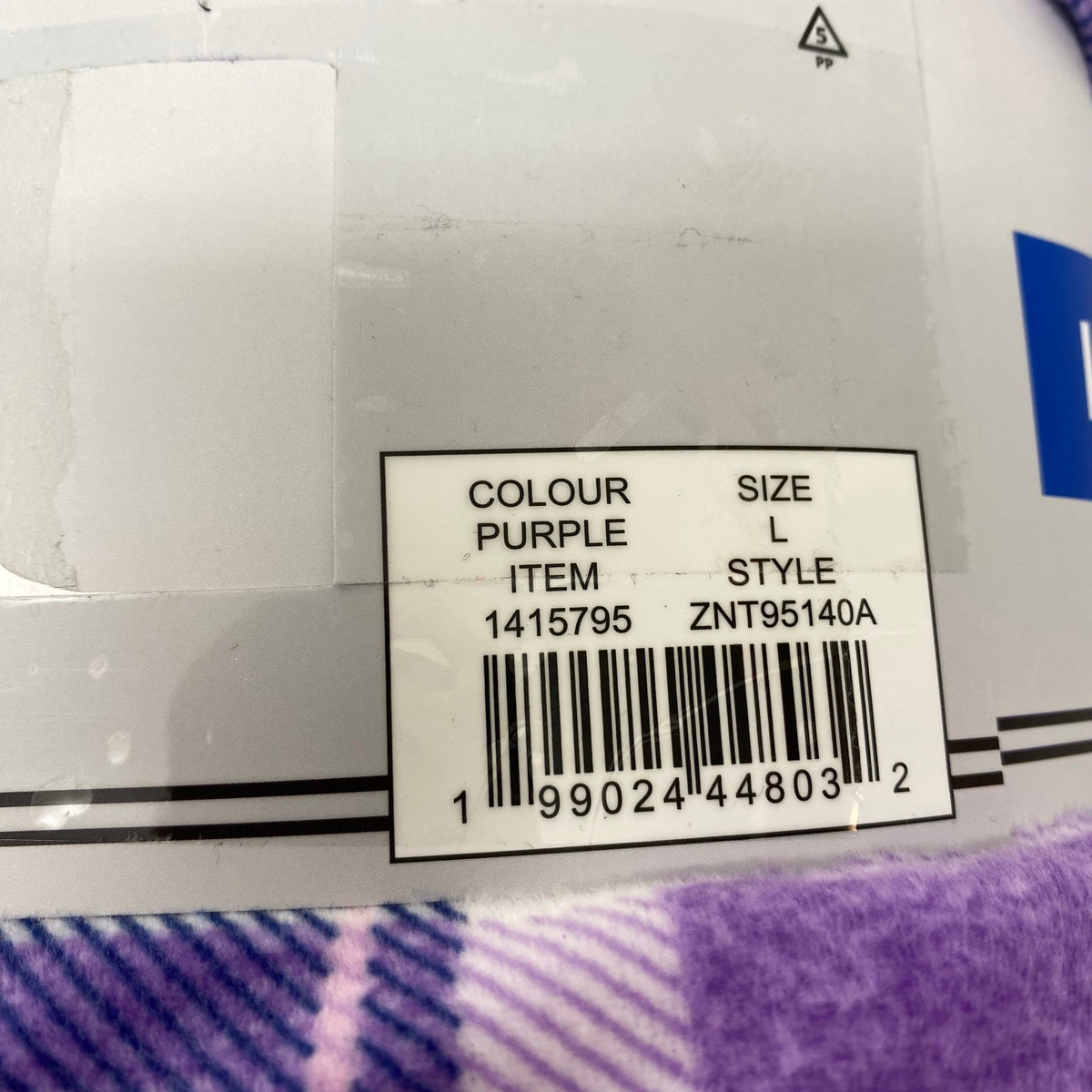 Nautica Women's 2 Piece Fleece Pyjama Set - Purple Plaid SIZE - Large