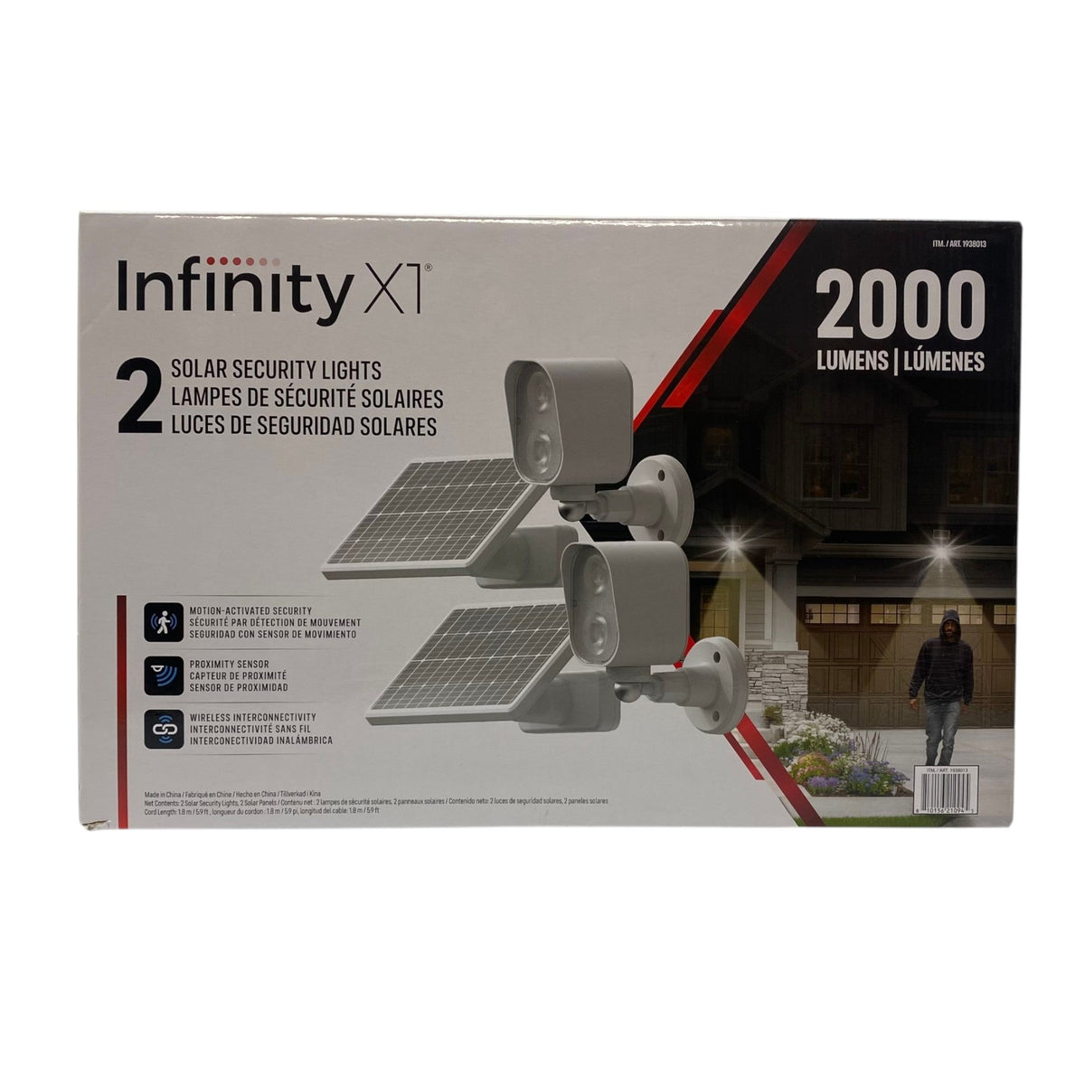 Infinity X1 2000 Lumen Solar Security Light 2 Pack
