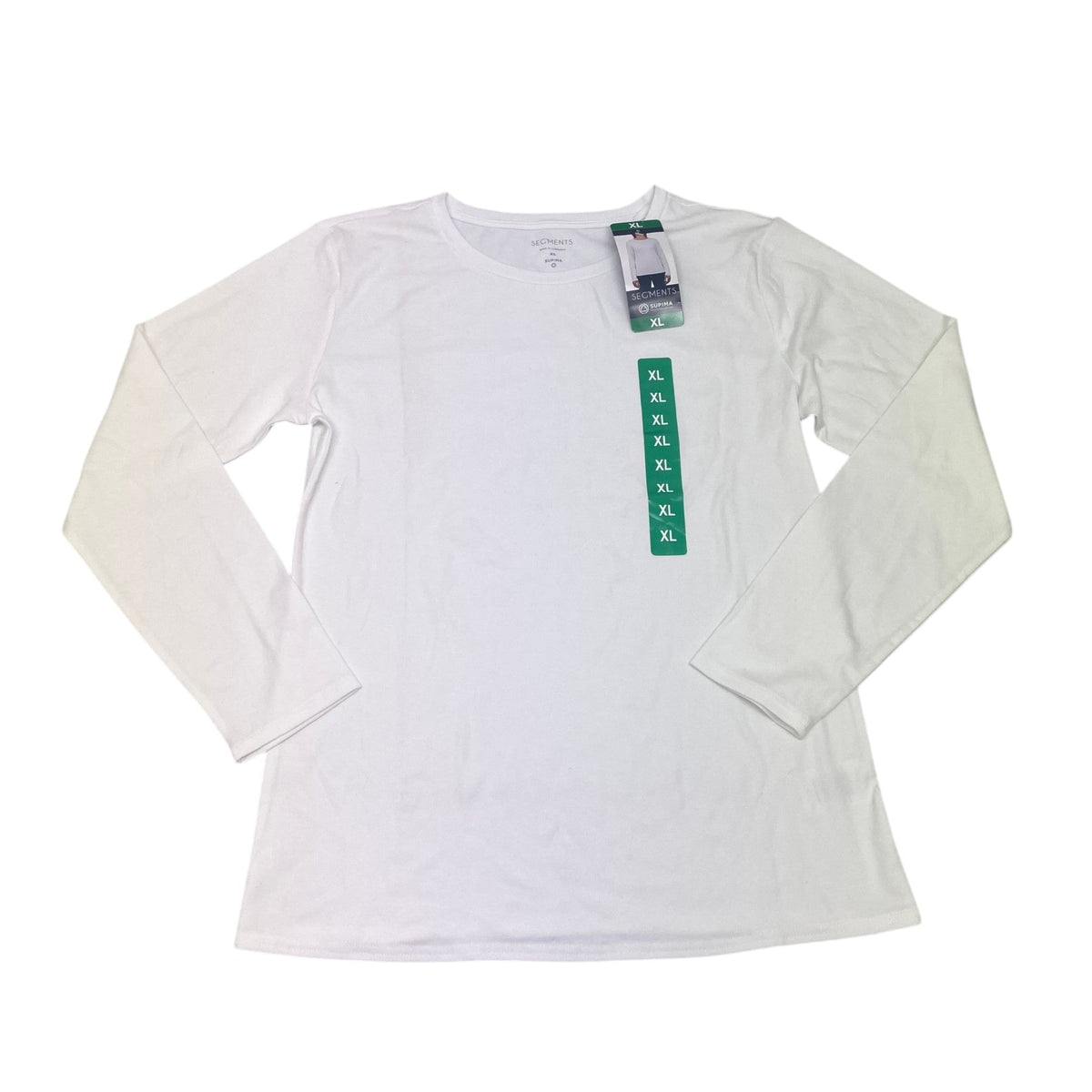 Segments Women's Long Sleeve Supima Cotton Tee - White - SIZE - Extra Large